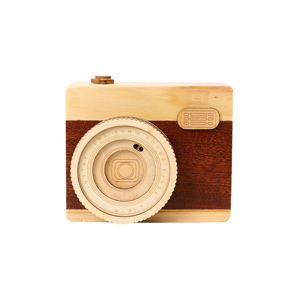 Creative Wooden Camera Music Box Holiday Gifts Home Decoration Music Box