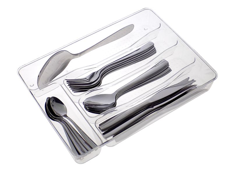 Elegant Cutlery Divider Acrylic and 25 Pieces Cutlery Set - Combo