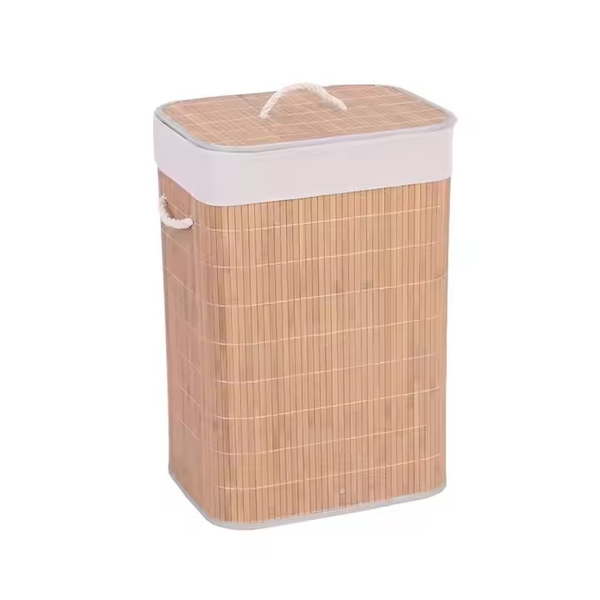 Bamboo foldable laundry basket for storing clothes and toys