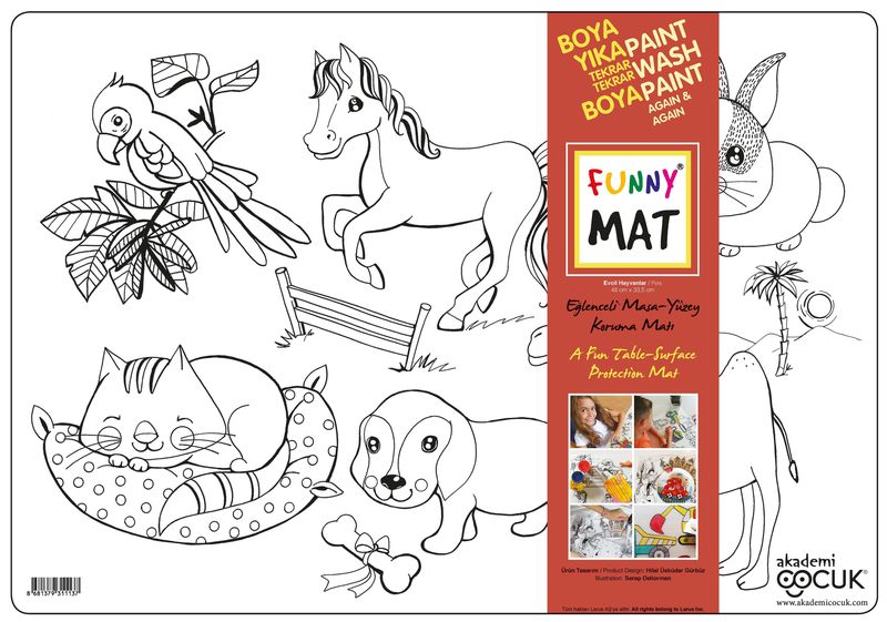 Funny Mat - Colouring in Placemat- Pets