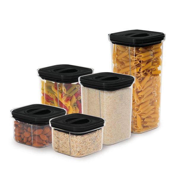 Berlinger Haus 5-Piece Canister Set with Lid - Matte Black