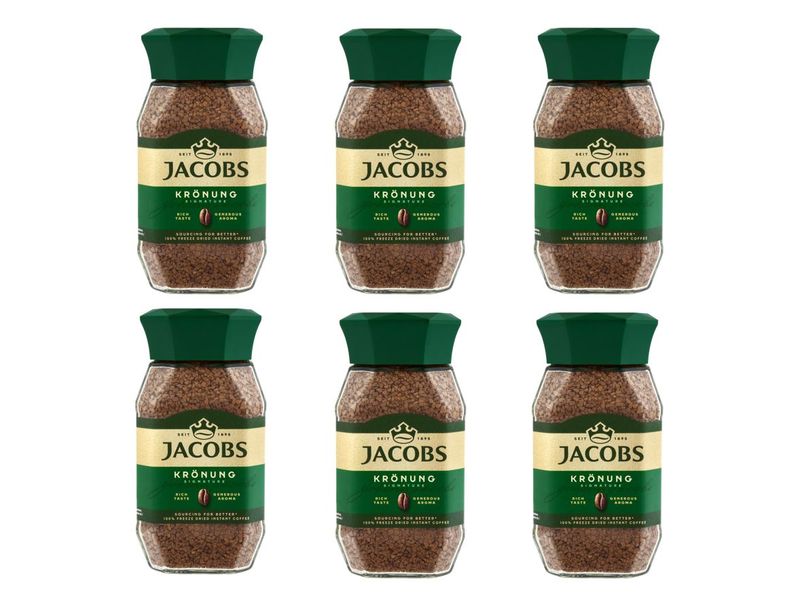 JACOBS Kronung Instant Coffee - Case of 6 x 200g Jars
