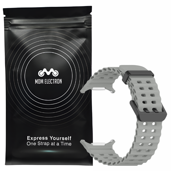 Marine Silicone Strap Compatible with Samsung Galaxy Watch 7 Ultra -Grey