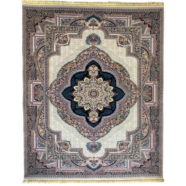 Aman Rugs Floral Tabriz Persian High Quality - Light Grey Rug - 4 x 3 m