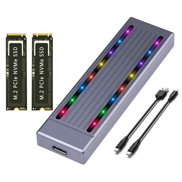 NVMe Hard Drive Enclosure SSD Cool RGB Light Hard Drive Enclosure C