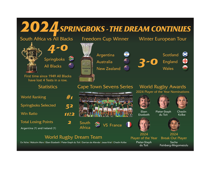 Springbok Rugby Dream Year Ultimate Gift Artwork - 30x40cm