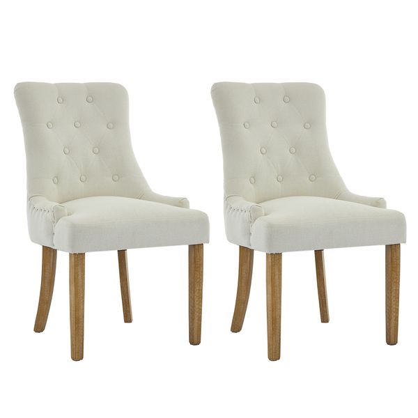 Set of 2 Heavy Duty Wooden Dining Chairs