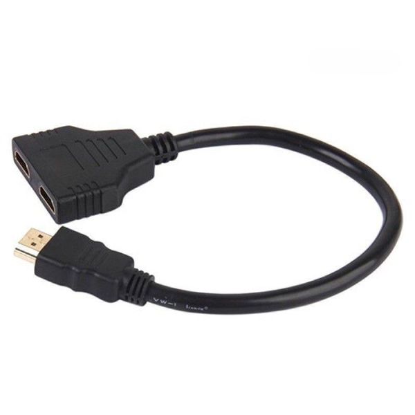 HDMI Male to 2 Female Splitter 0.3M Compatible with Monitor 1080P