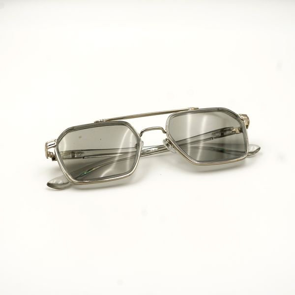 Photochromic Sunglasses - Square Frame - Silver - 1 Pair