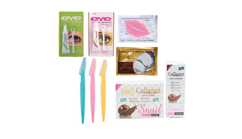 Collagen Snail Serum, Face and Eyelash Pamper Kit - 9 Piece