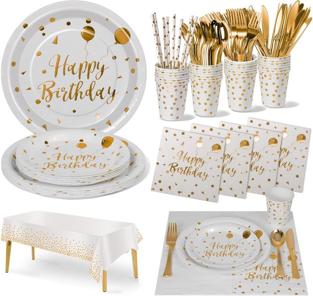 201 pieces Disposable Plates Birthday Party Supplies Tableware set