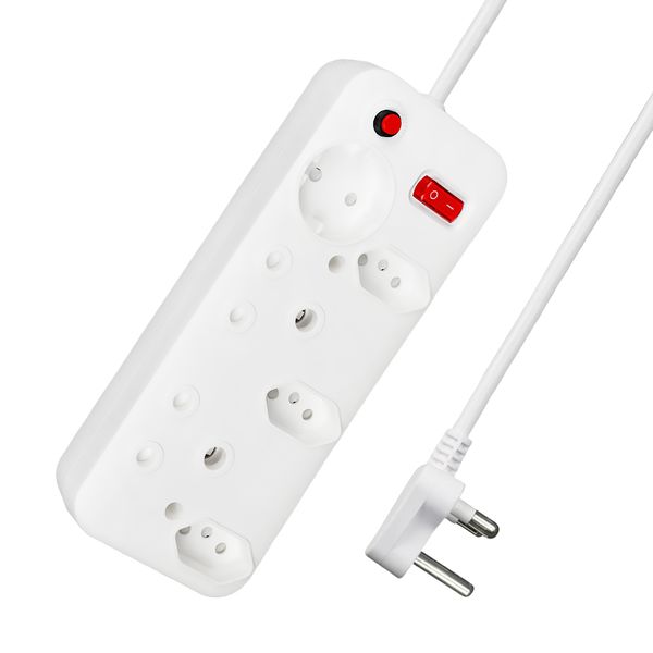 Ausma 6 Way Multi Plug Adapter Fire Resistant 2x16A,2x5A-White