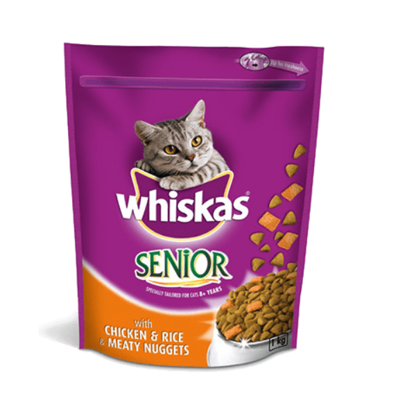 Whiskas Meaty Nuggets Senior Cat Food Chicken (1kg)