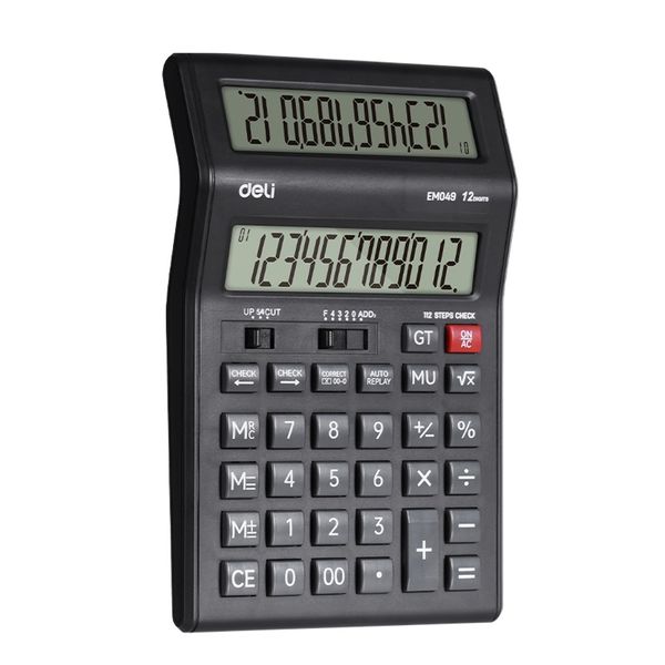 Deli Dual display desk top Calculator Black