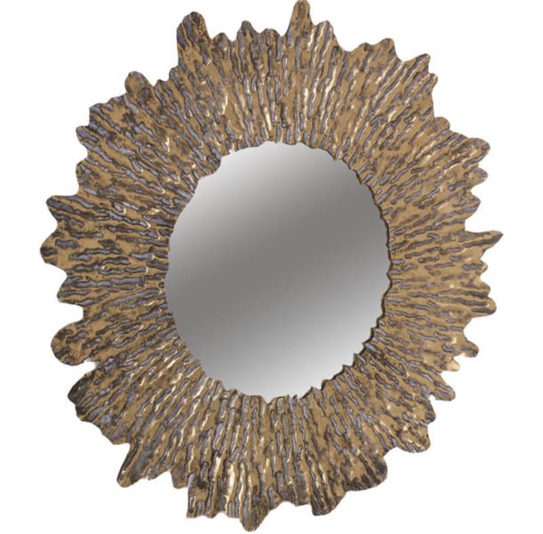 Gold Frame Sunburst Steel Mirror - 89 cm x 89 cm