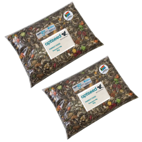 Parrot Food - Premium Mix 5kg - Nutritious Seed &amp; Grain Bird Feed - 2 Pack