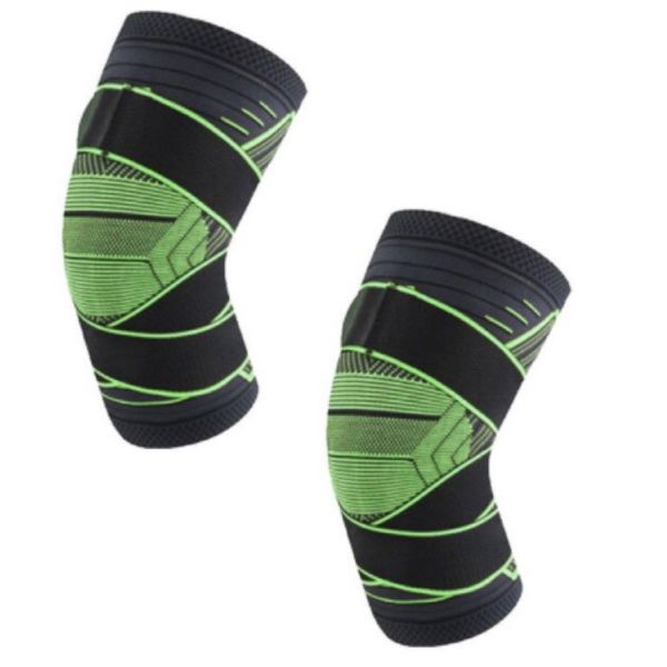 Sport Pain Relief Compression Knee Brace With Extra Support Strap Set Of 2