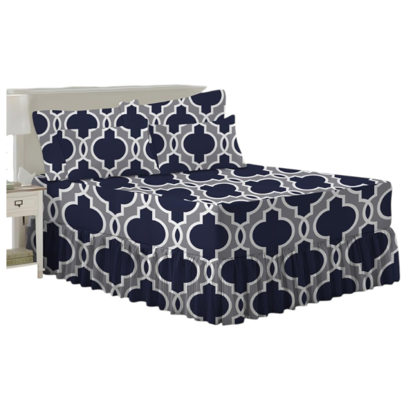 Cotton Geometric Lightweight tc Bed Sheet