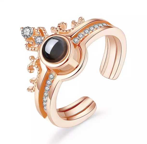 SilverCity Love Languages Queens Kings Crown Zircon Adjustable Ring