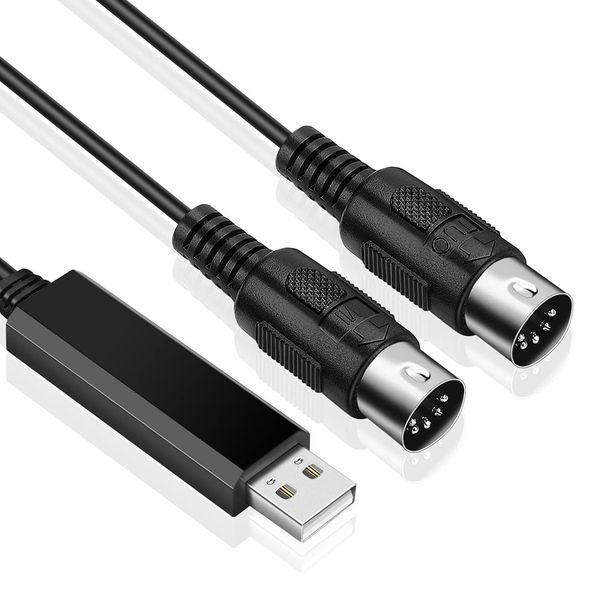Usb Midi Cable Converter for Pc To Piano Keyboard in Studio 6.5Ft
