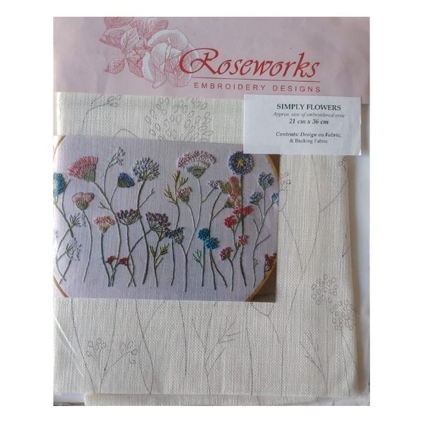 Embroidery Kit - Simply Flowers - 21cm x 36cm