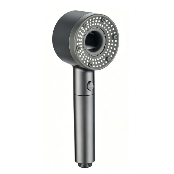 Classic Grey Filtered Shower Head - 5 Spray Modes, One-Click Stop