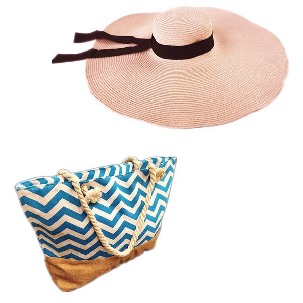 Cubana Sun Hat For Women Pale Pink + Gibraltar Tote Bag