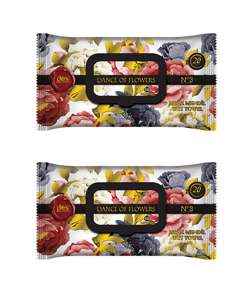 Dex Dance of Flowers Scented Wet Wipes - (2 x 50's)