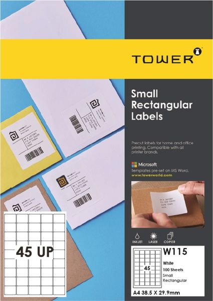 TOWER A4 Self-adhesive printable labels -100 Sheets