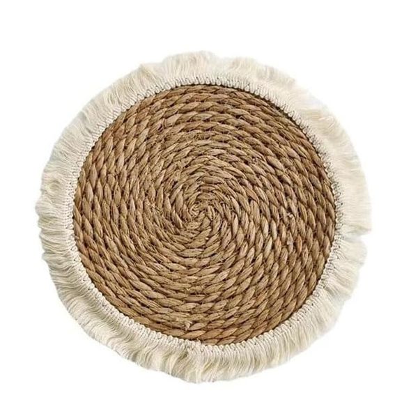 12 Pieces Plain 35cm Bohemia Style Grass Placemats For Table Decor