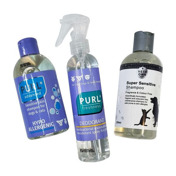 3 Pack | Purl Hypoallergenic Shampoo &amp; Deodorant &amp; Vets Own Shampoo 700ml