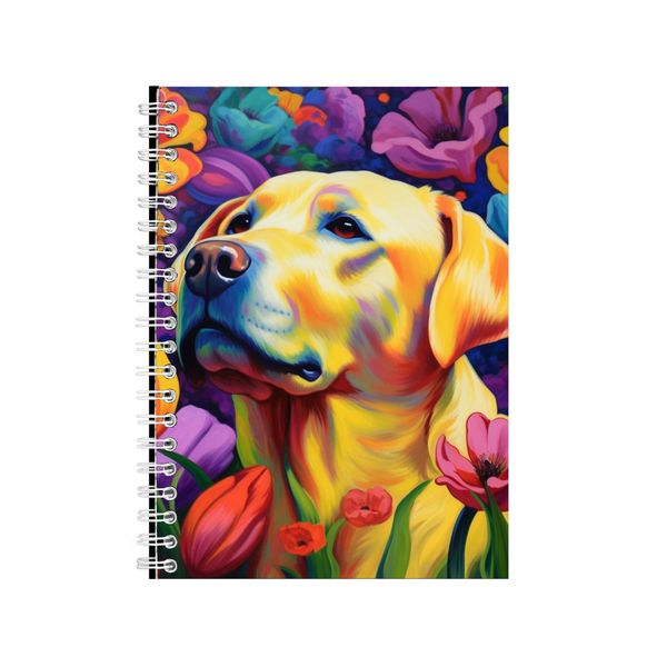 Labrador Retriever Dog Flower Neon Notebook Gift Idea A4 Notepad Pad 73