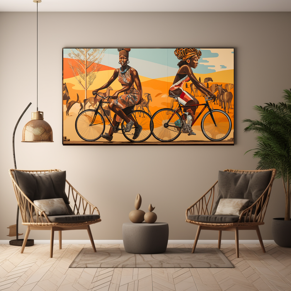 Canvas Wall Art - Joyful Cycling Graffiti - BK0226