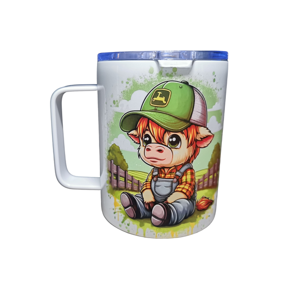 John Deere Cute Farm Cow - Coffee Mug Tumbler - 12oz