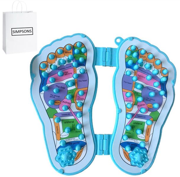 Portable Foot Shape Acupoint Folding Massager Pad - Blue