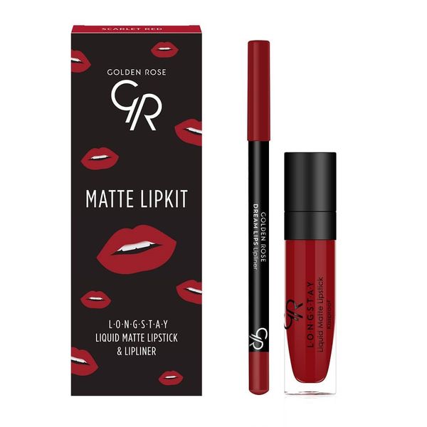 Golden Rose Matte Lip Kit - Scarlet Red