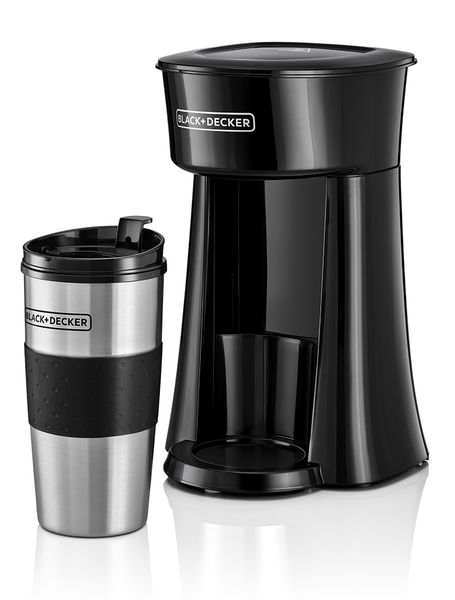 BLACK+DECKER 650W, 360ml, Coffee Machine with On-the-Go Travel Mug