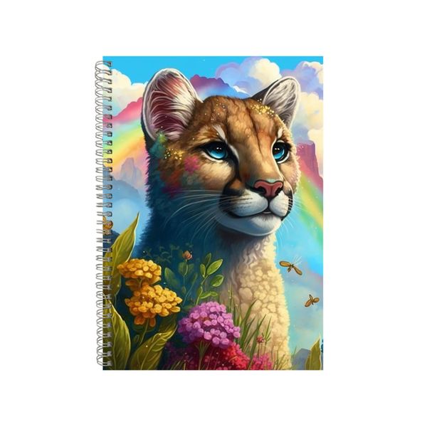 Mountain Lion Whimsical Art Notebook Animal Gift Idea A4 Notepad Pad 82