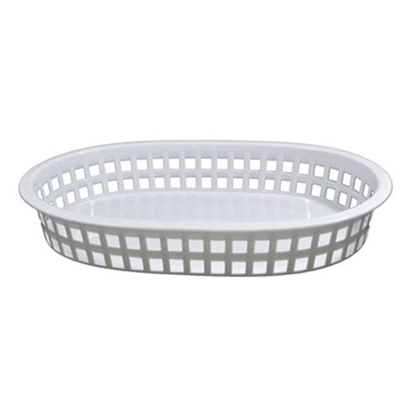 Regent Catering Plastic Serving Basket Oval White - 270X175X30mm