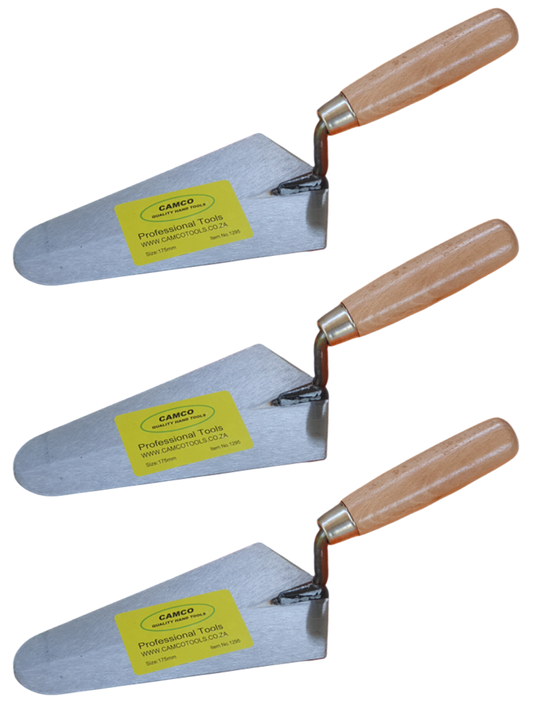 Camco (Pack of 3) Gauging Trowel (Wood Handle) - 175mm