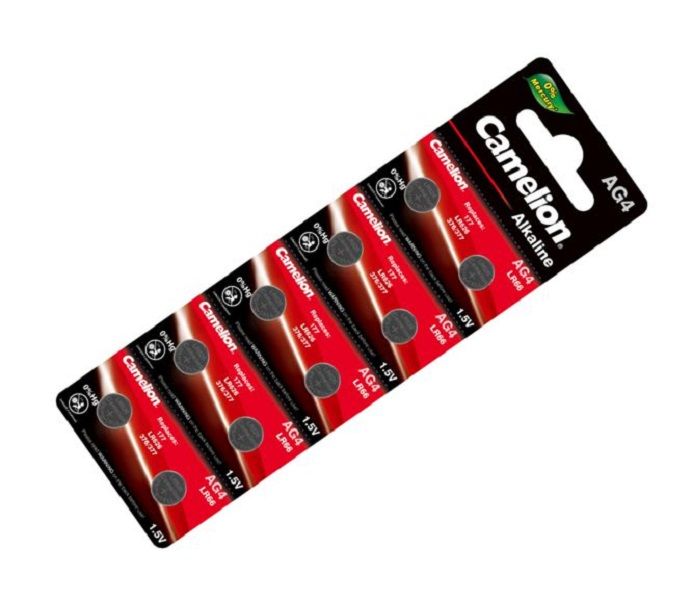 CAMELION AG4-BP10 (0%Hg) Alkaline Button Cell 1.5V 24mAh 10/Pack