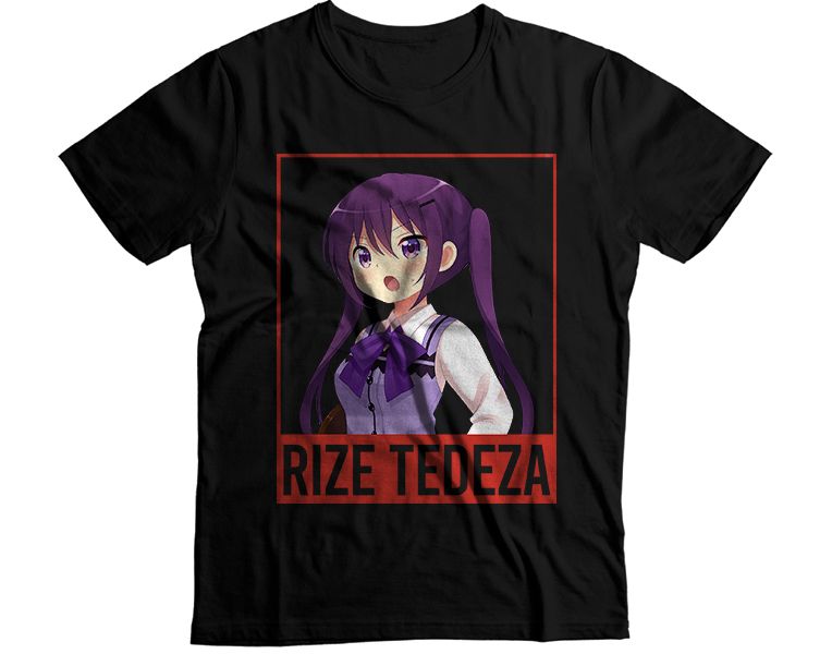 Rize Tedeza Is the Order a Rabbit Retro Sunset Circle Graphic T-Shirt (2)