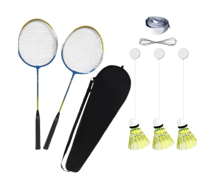 Indoor Training Aid Badminton Kit Set Luminous Shuttlecocks Portable Equip