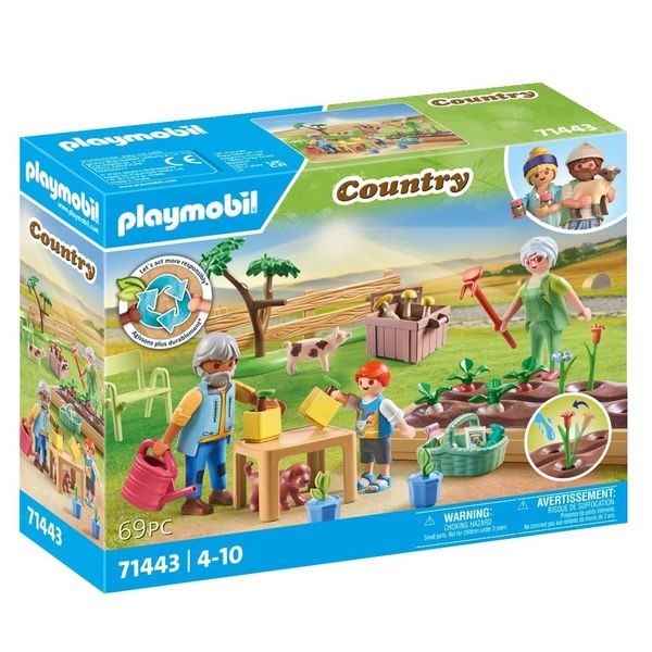 Playmobil Country - Vegetable Garden with Grandparents Playset - 69 Pieces