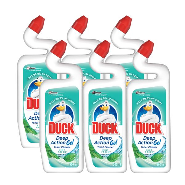 Duck Deep Action Gel Toilet Cleaner Mint Fresh - Shrink of 6 x 500ml