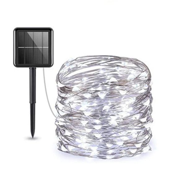 12M Solar White Fairy Lights