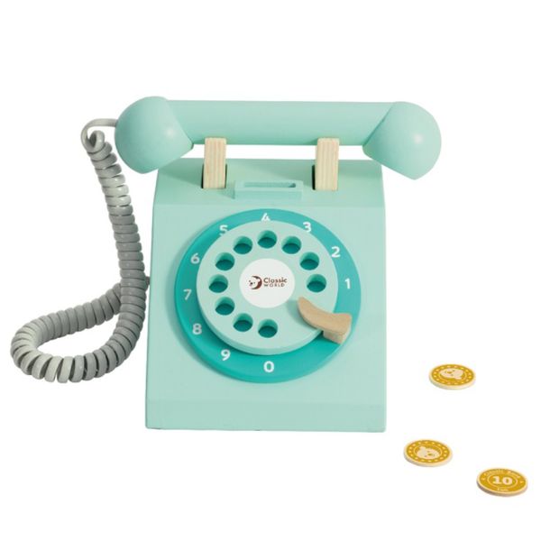 Classic World Pretend &amp; Play Wooden Telephone