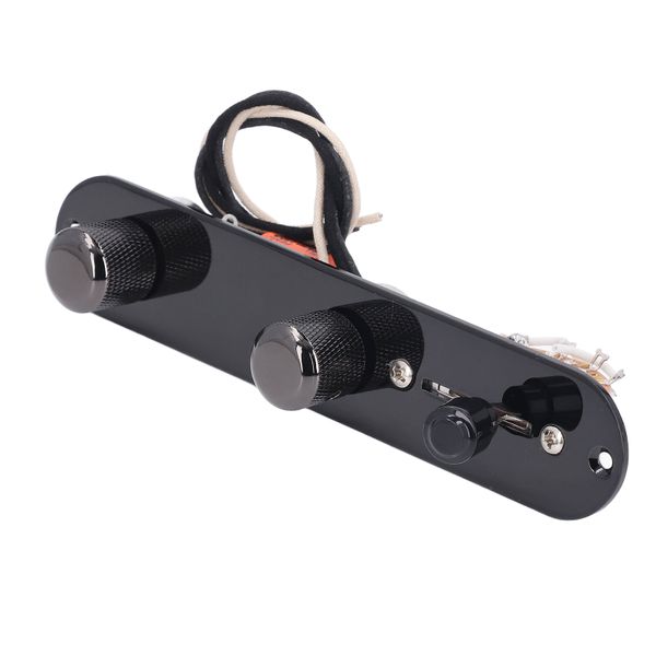 Prewired Guitar Control Plate Compatible With Telecaster Black