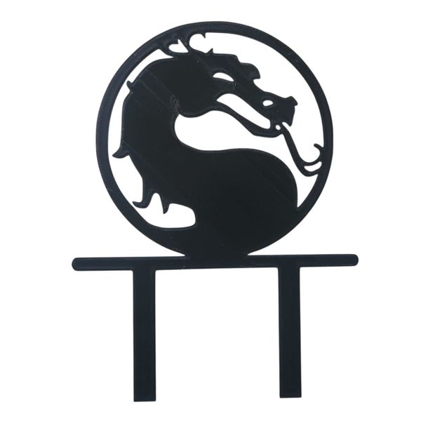 Mortal Kombat Dragon Logo Cake Topper - Iconic Gaming Emblem - 15cm Wide