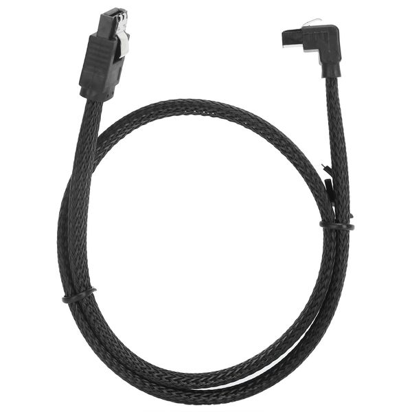SATA3.0 Elbow Data Cable 7-Pin Black Mesh